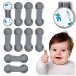 Set 10 sigurante pentru dulapuri Ricokids Gri