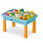 Masuta de activitati cu 50 cuburi de construit Blue Table