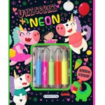 Carte de colorat Unicorni neon