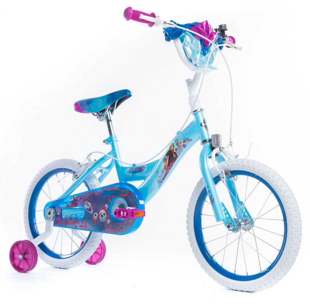 Bicicleta fetite 16 inch cu gentuta si roti ajutatoare Frozen Mov - 9