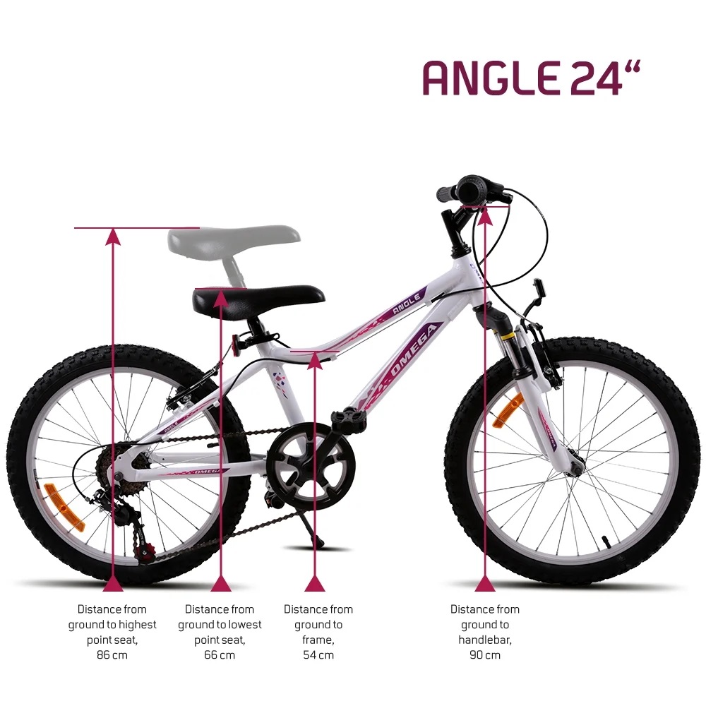 Bicicleta Copii Omega Angle 24 Inch 18 Viteze Alb