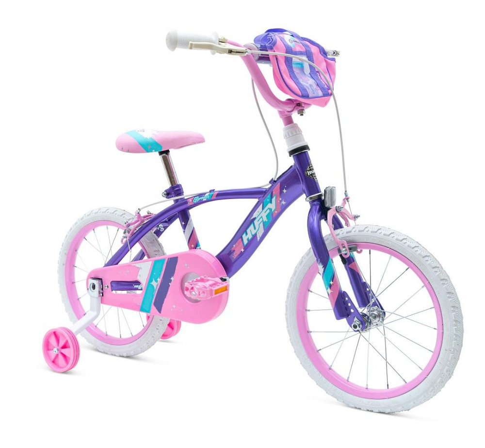Bicicleta fetite cu gentuta pentru ghidon Huffy Glimmer Violet 16 inch