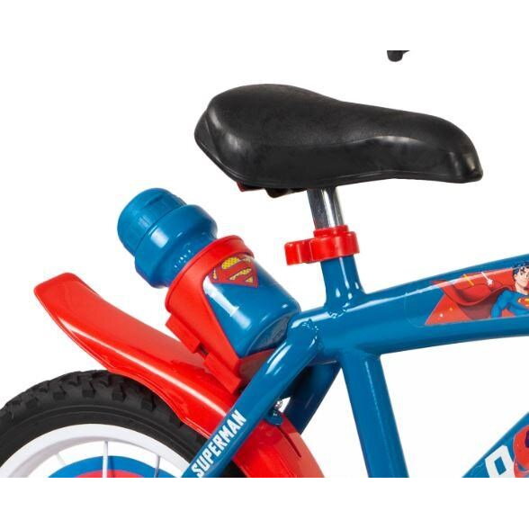 Bicicleta cu roti ajutatoare si sticluta de apa cu suport Superman 14 inch - 1