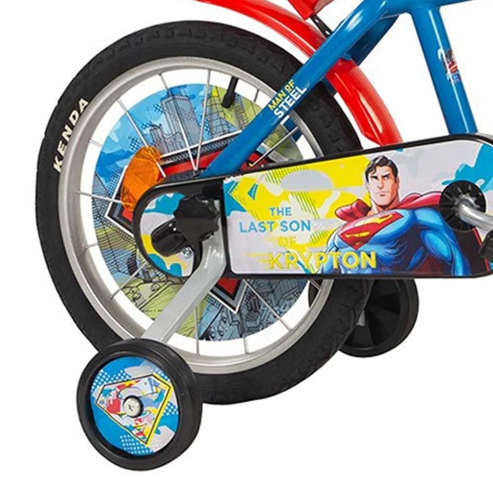 Bicicleta cu roti ajutatoare si sticluta de apa cu suport Superman 16 inch - 1