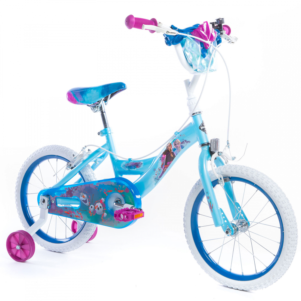 Bicicleta fetite 16 inch cu gentuta si roti ajutatoare Frozen Mov - 4