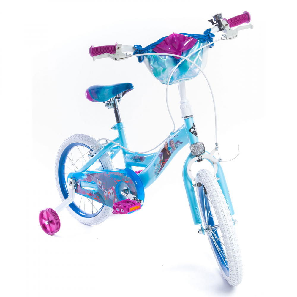 Bicicleta fetite 16 inch cu gentuta si roti ajutatoare Frozen Mov - 5