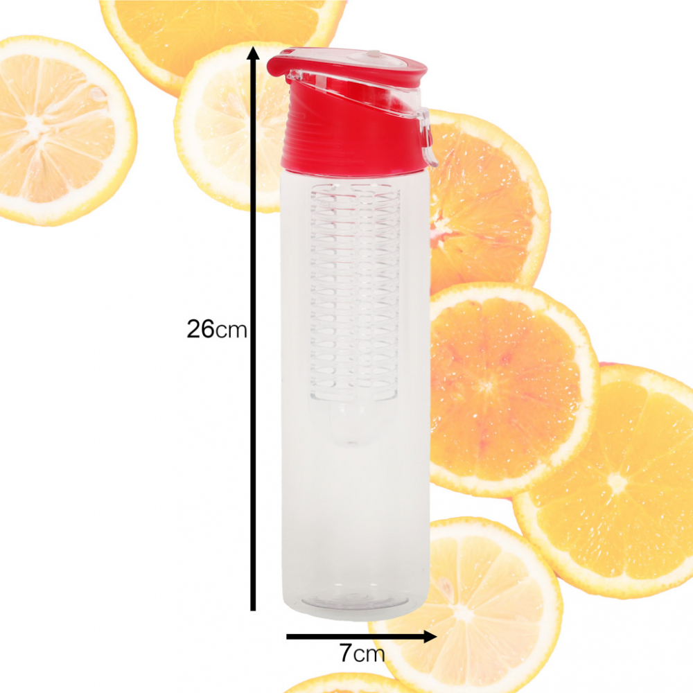 Sticla de apa cu infuzor pentru fructe 800 ml Red - 3 | YEO