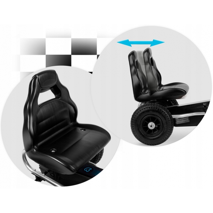 Kart cu pedale si roti gonflabile Ricokids Gokart RK-591 negru - 2 | YEO