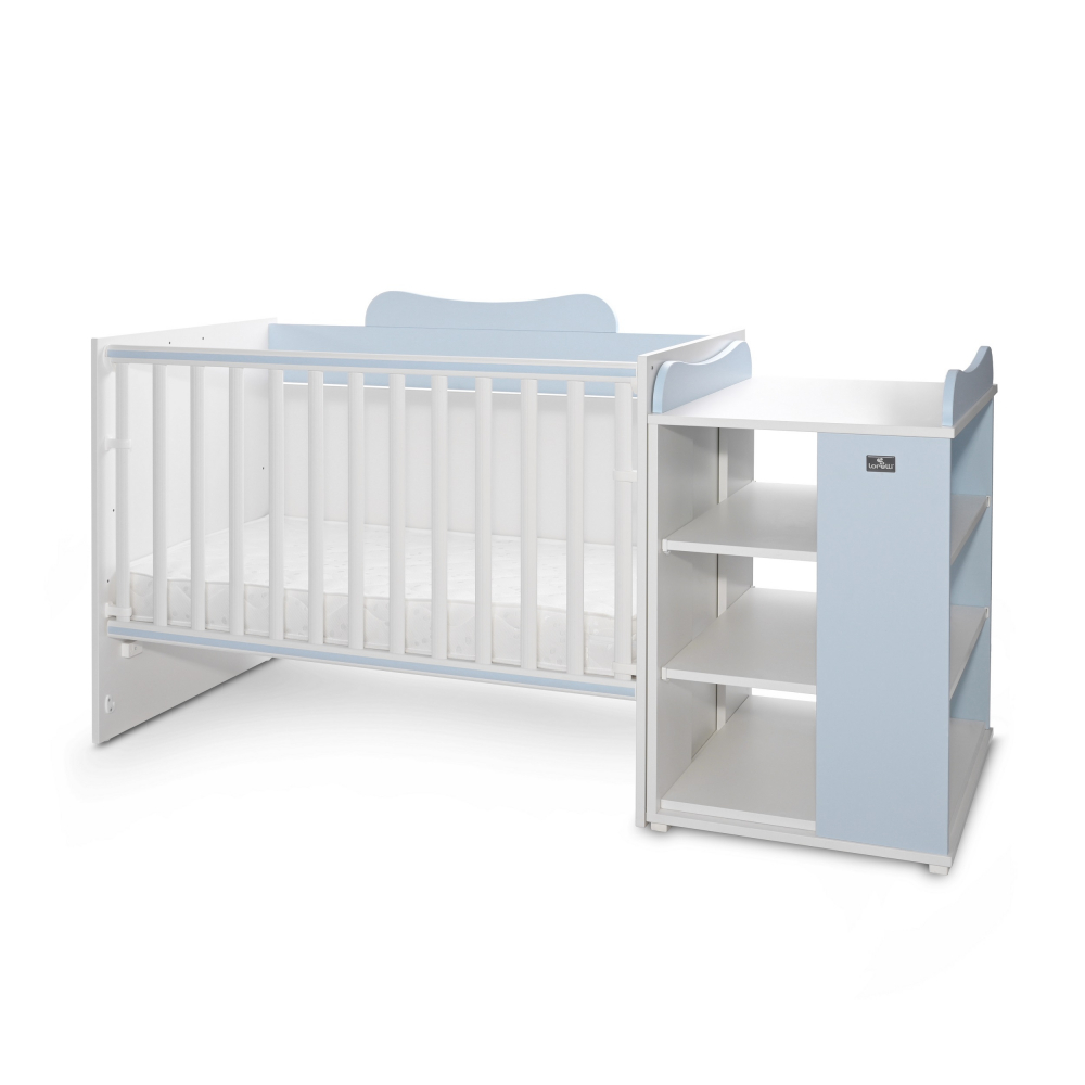 Patut modular multifunctional 5 configurari diferite 190 x 72 cm Multi White Baby Blue - 1