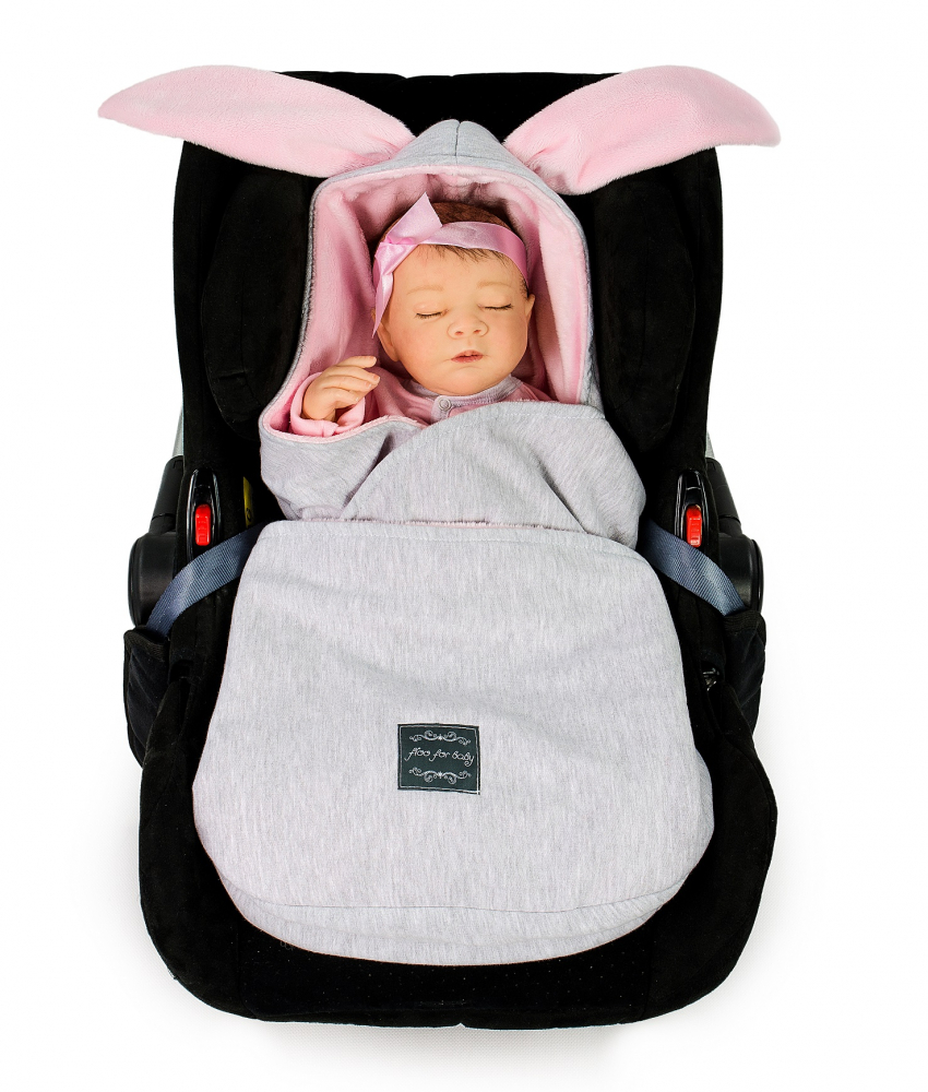 Paturica pentru caruciorscaun auto Floo for Baby Footmuff Rabbit Pink - 1 | YEO