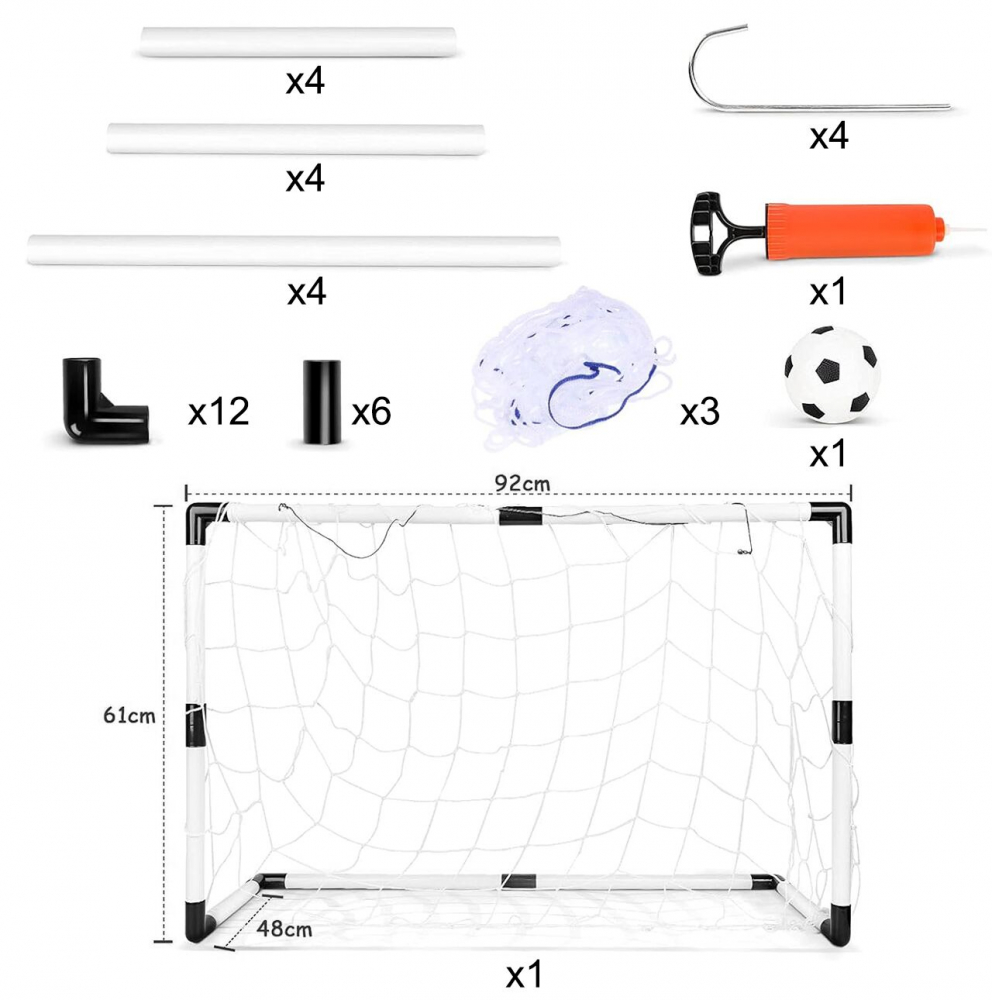 Set 2 porti de fotbal cu minge si pompa - 4 | YEO