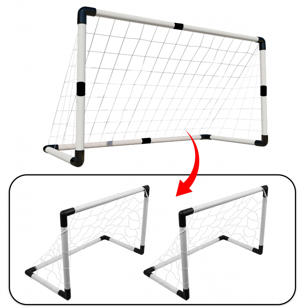 Set 2 porti de fotbal 92 x 61 x 48 cm, pentru copii, dezasamblabil, cu Minge si Pompa inclusa - 8
