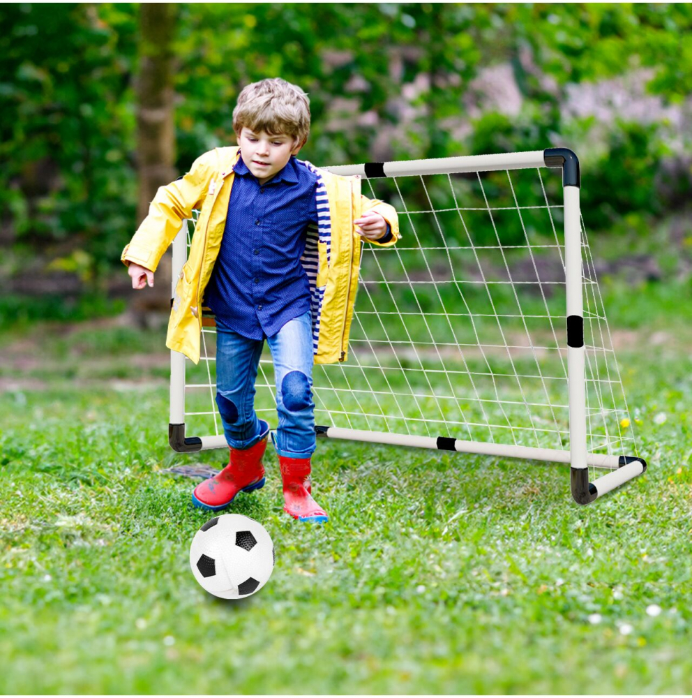 Set 2 porti de fotbal 92 x 61 x 48 cm, pentru copii, dezasamblabil, cu Minge si Pompa inclusa - 12