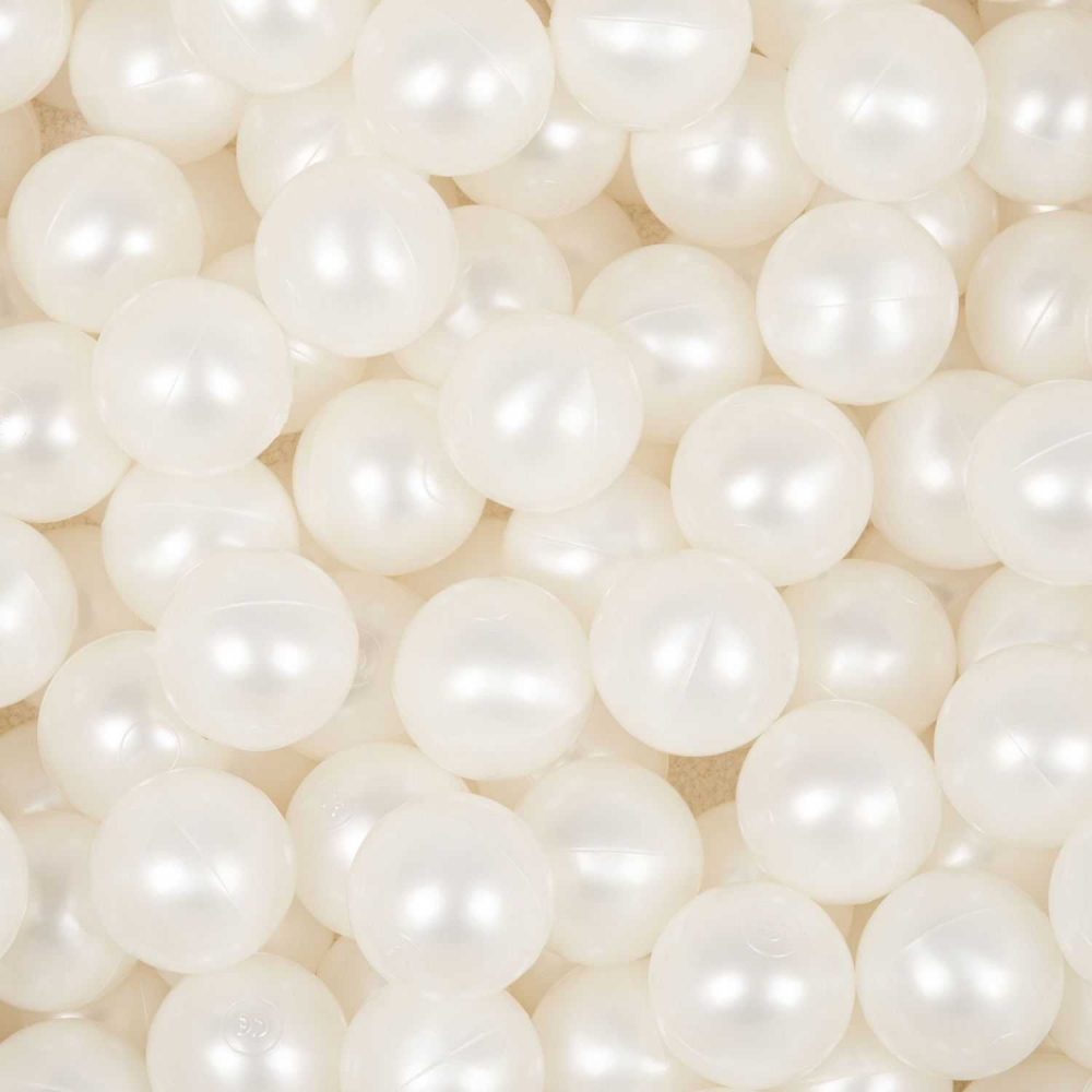 Set 200 bile Flumi din plastic colorate 7 cm alb perlat