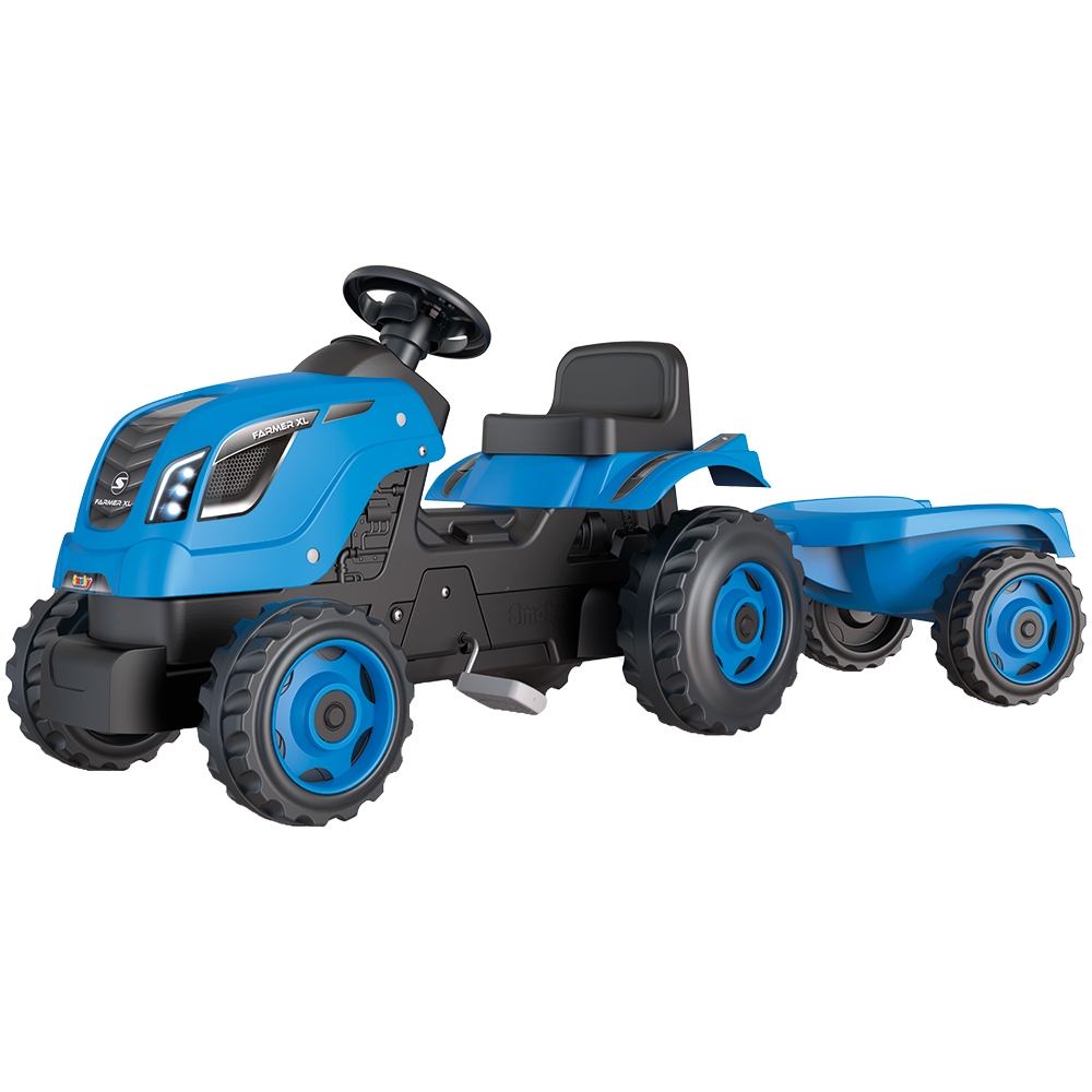 Tractor cu pedale si remorca Smoby Farmer XL albastru - 7