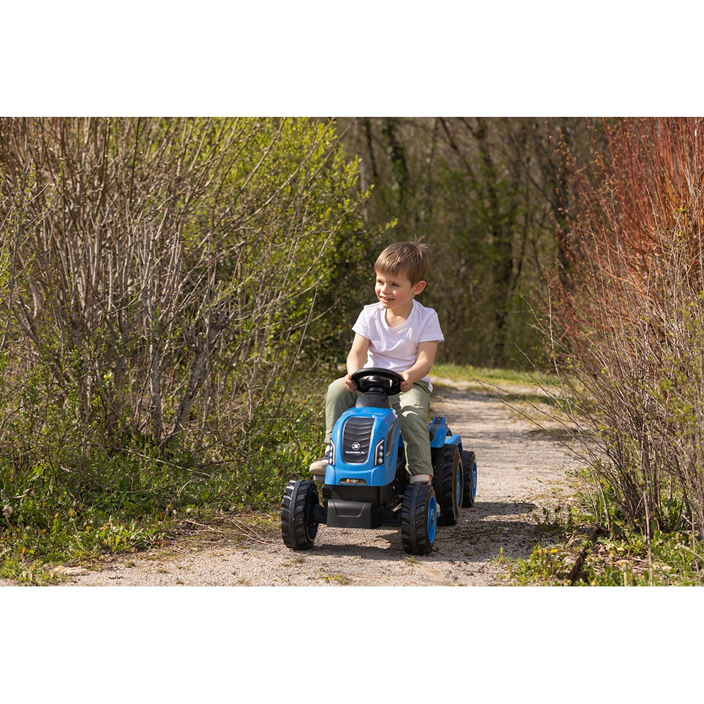 Tractor cu pedale si remorca Smoby Farmer XL albastru - 3
