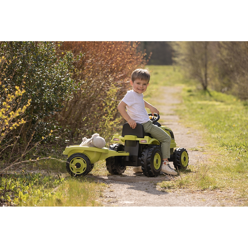 Tractor cu pedale si remorca Smoby Farmer XL verde - 4