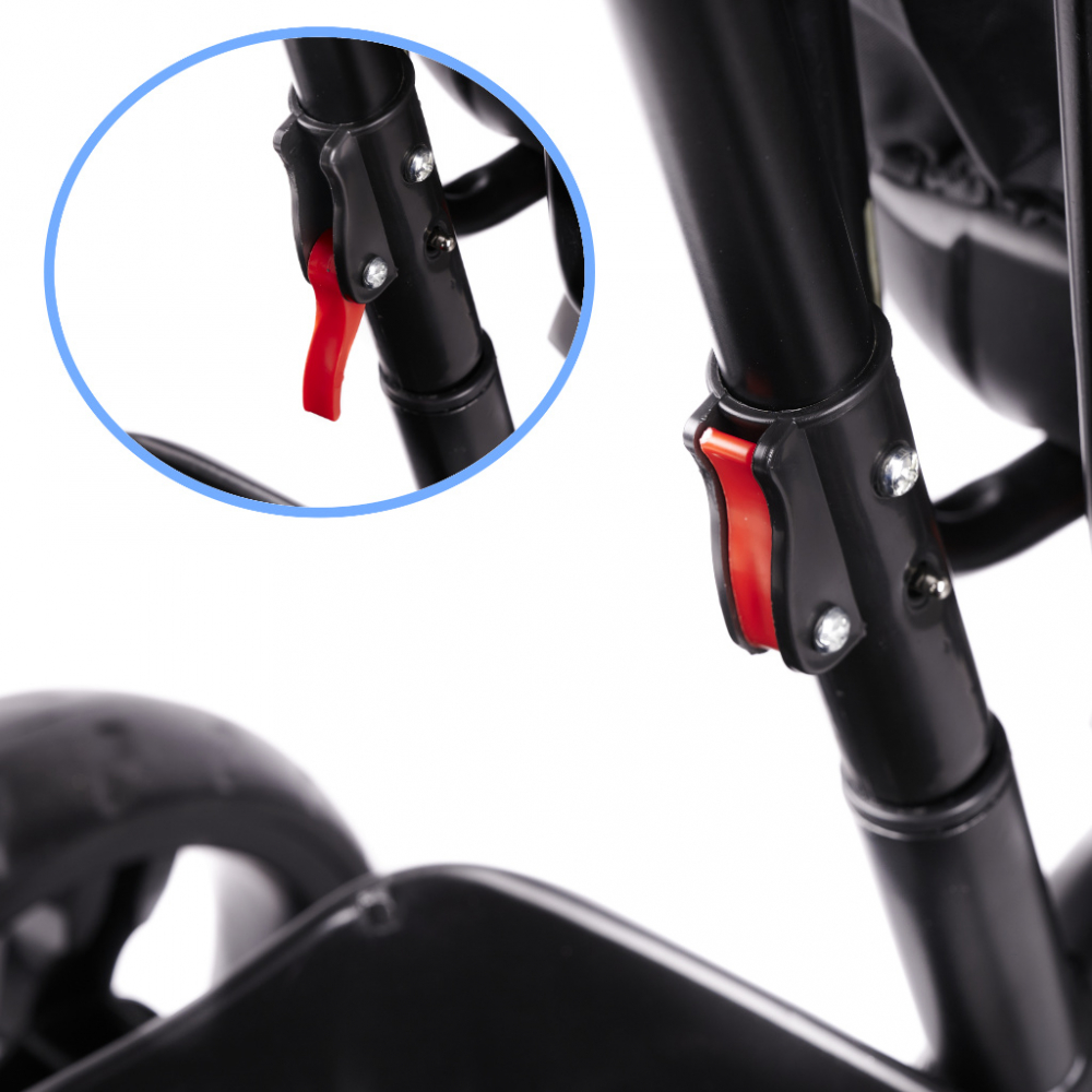 Tricicleta pentru copii Ikonka Trike Fix Lite Grey cu scaun rotativ 360 , sistem roata libera, roti cauciuc EVA, suport pentru picioare, maner cu control al directiei si frana pe rotile din spate - 2 | YEO