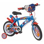 Bicicleta cu roti ajutatoare si sticluta de apa cu suport Superman 14 inch