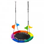 Leagan pentru copii rotund tip cuib de barza suspendat Multicolour 100cm