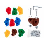 Set 10 prize de catarare pentru copii, Ikonka, cu sistem fixare inclus, Multicolor Alpinism