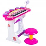 Set Orga MP3 pentru copii cu scaunel si Microfon inclus Pink