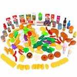 Set alimente fructe si legume plastic pentru bucatarie 120 piese Multicolor