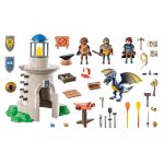 Set constructie Playmobil Turnul cavalerului cu fierar si dragon
