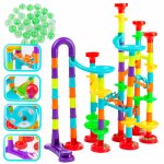 Set constructii pista cu bile Kinderplay cu 113 elemente multicolore