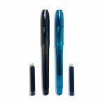 Set de 2 stilouri Splendid Duo cu 4 rezerve de cerneala albastra si neagra