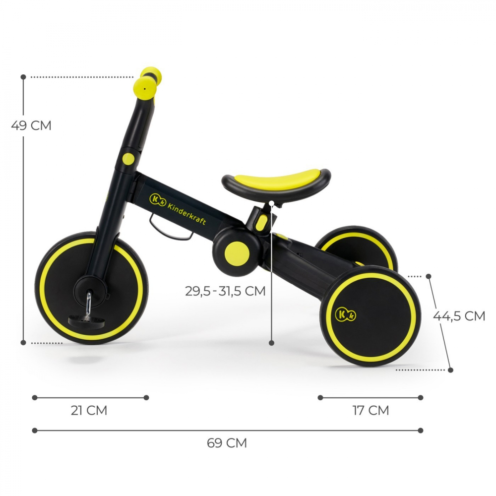 Bicicleta de echilibrutricicleta Kinderkraft 4trike black volt - 2 | YEO