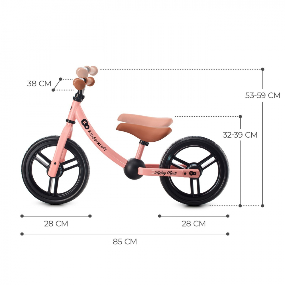 Bicicleta fara pedale Kinderkraft 2way next rose pink 12 inch - 3