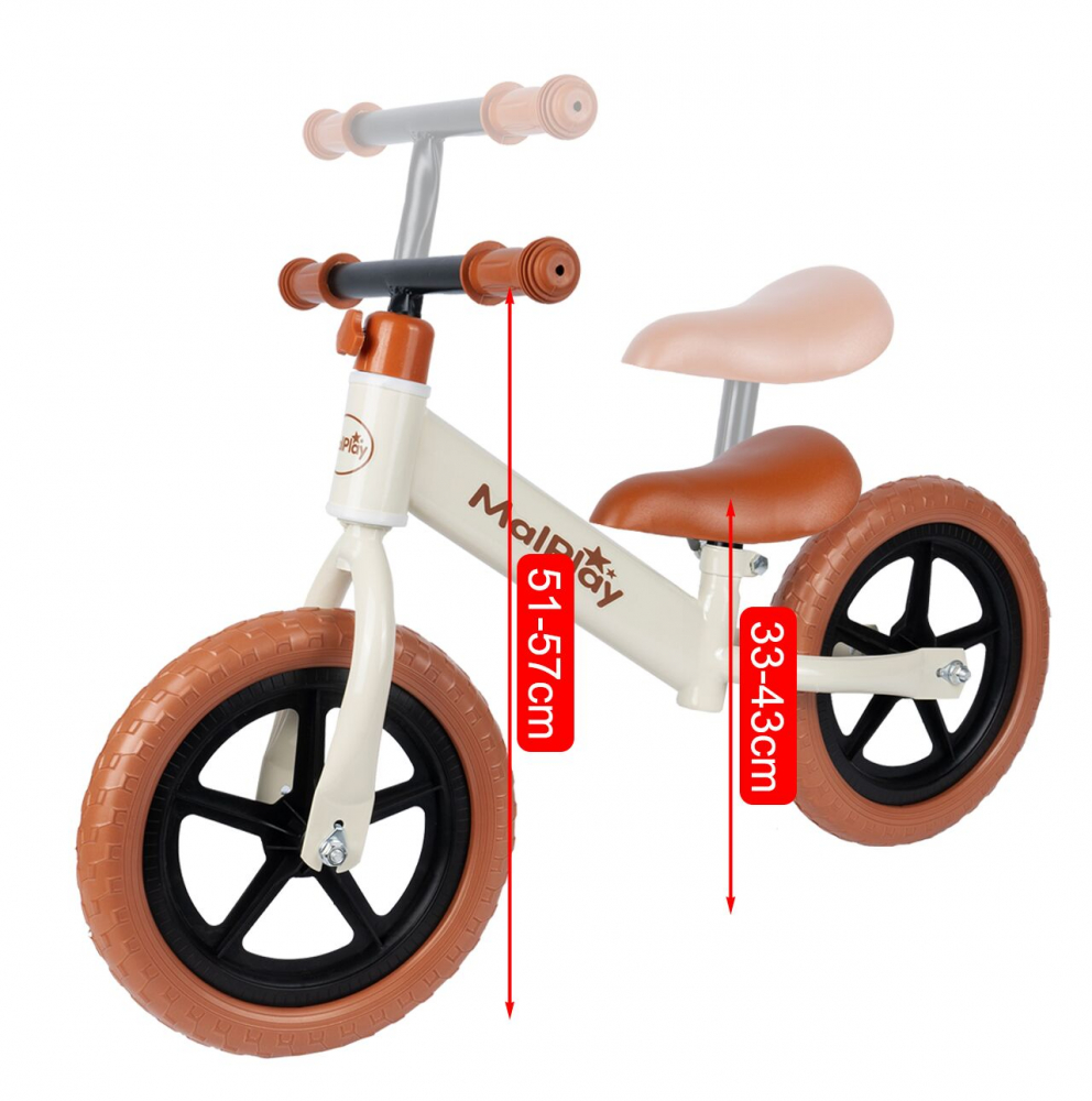 Bicicleta fara pedale 12 inch WhiteBrown - 1 | YEO