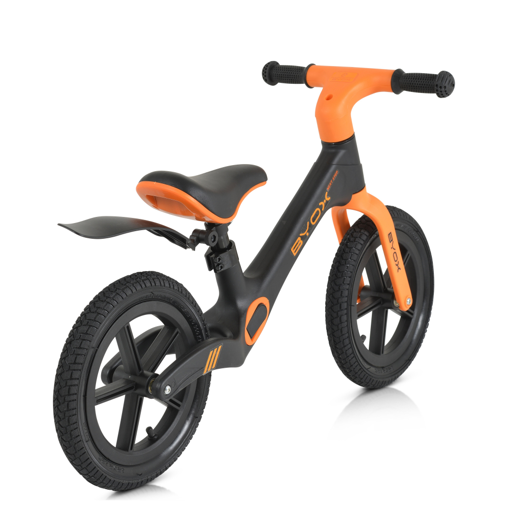Bicicleta fara pedale Byox 12 inch cu stepper picioare lateral pliabil Next Step Black - 1