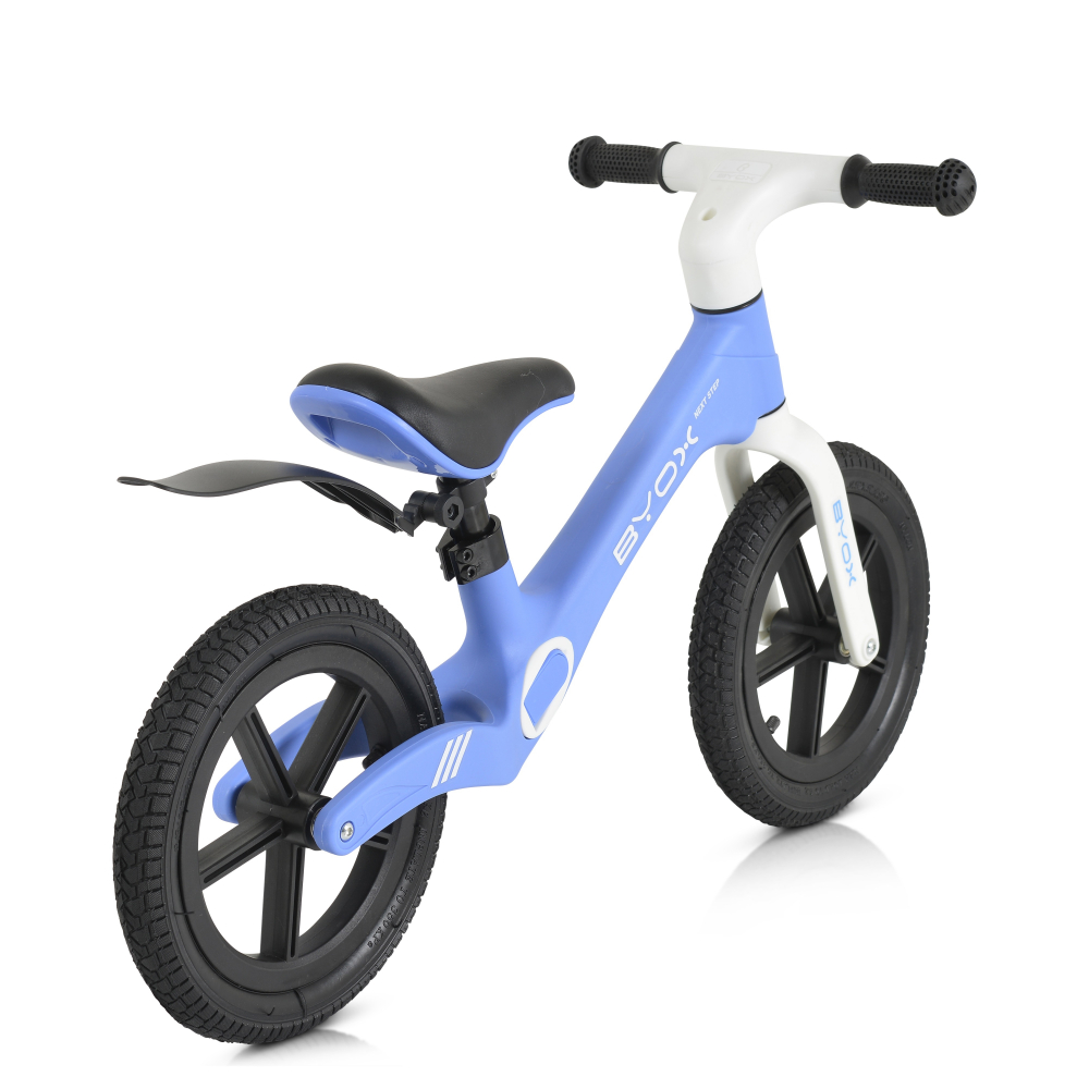 Bicicleta fara pedale Byox 12 inch cu stepper picioare lateral pliabil Next Step Blue - 1 | YEO