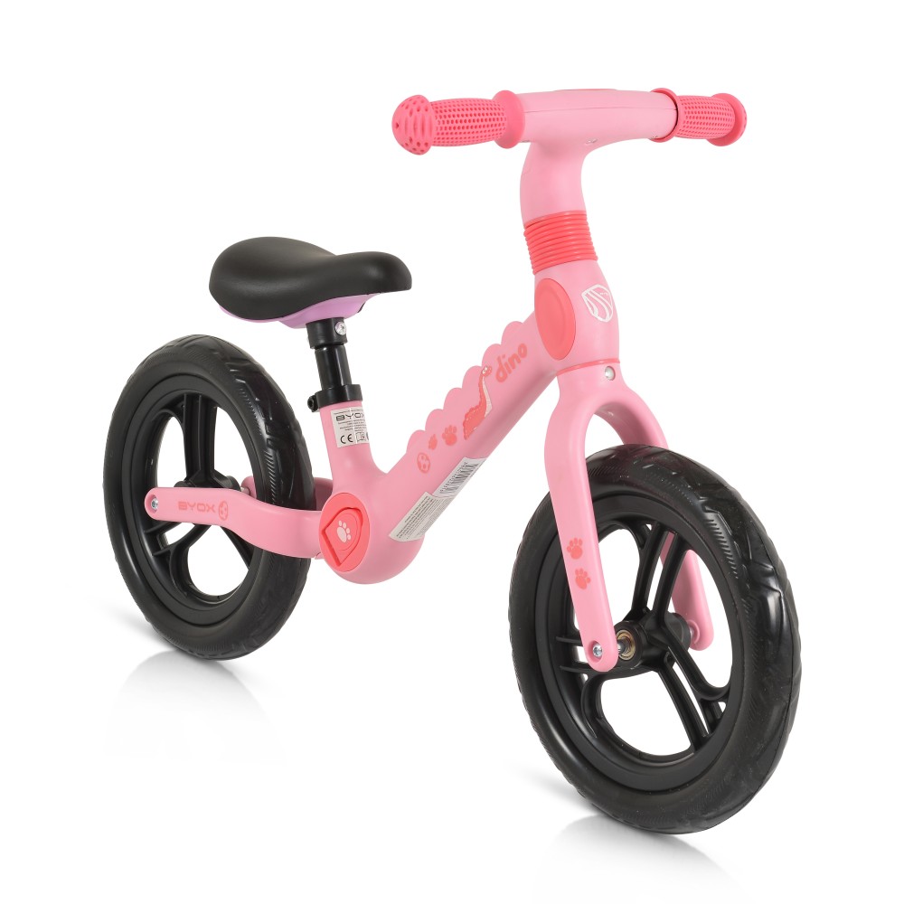 Bicicleta fara pedale Byox cu sa reglabila si suport picioare Dino Pink - 2