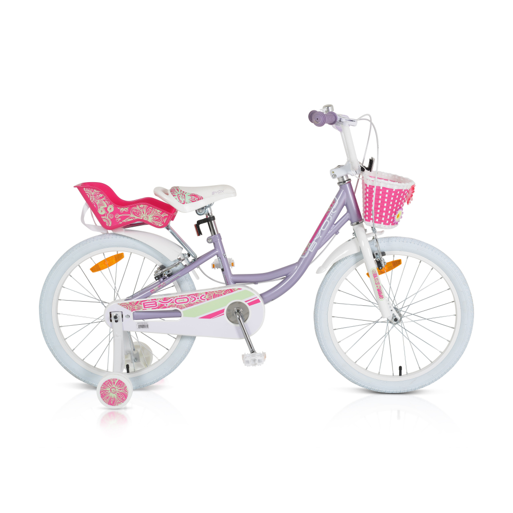 Bicicleta pentru fetite cu roti ajutatoare Byox Fashion Girl Lilac 20 inch - 1 | YEO