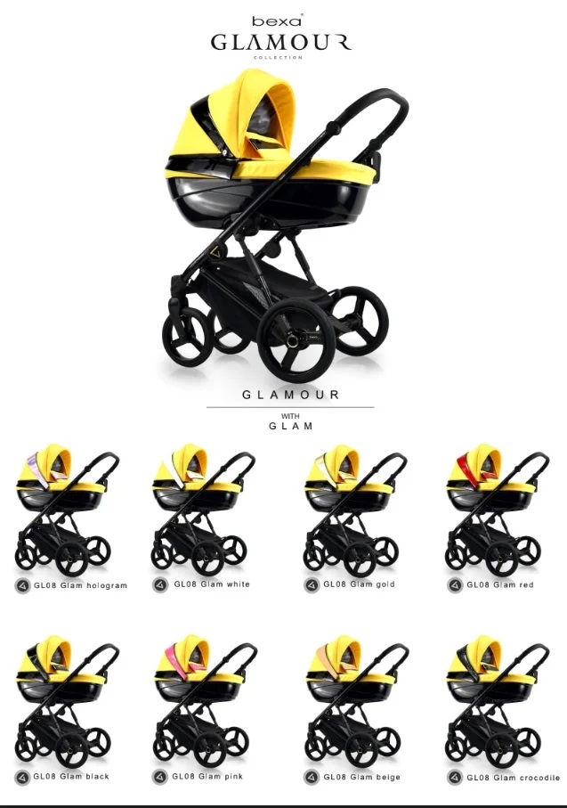 Carucior copii 2 in 1 reversibil complet accesorizat 0-36 luni Bexa Glamour Yellow - 4
