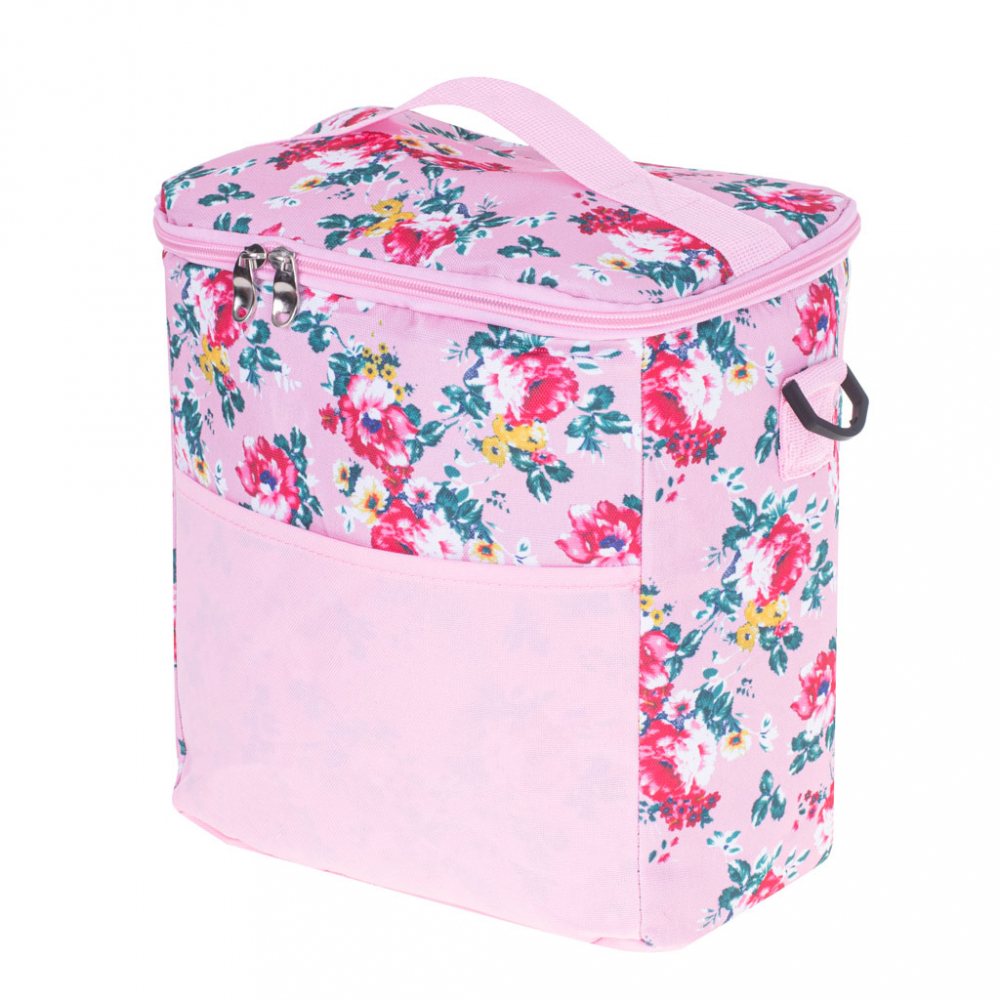 Geanta termoizolanta pentru picnic sau plaja capacitate 11 L Pink Flowers - 2 | YEO