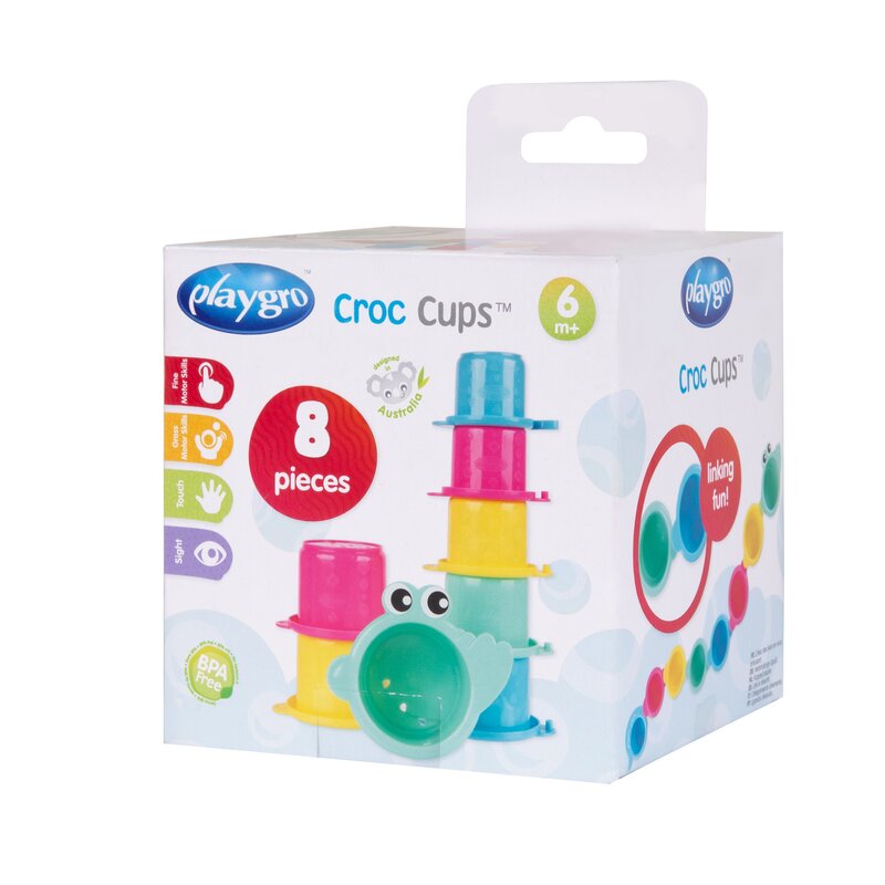 Poze Jucarie de baie Playgro Croc Cups 8 piese nichiduta.ro 
