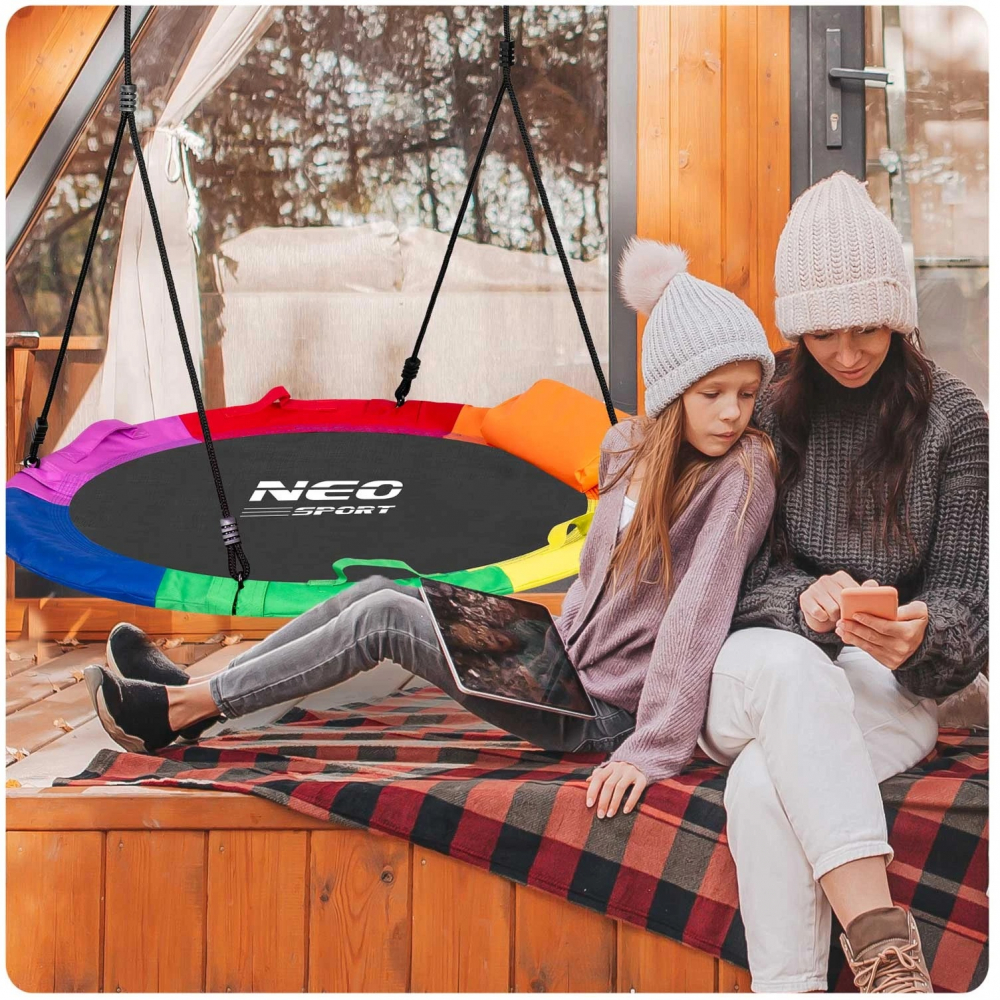 Leagan tip cuib pentru copii XXL 110 cm 150 kg Neo-Sport Multicolor - 3 | YEO