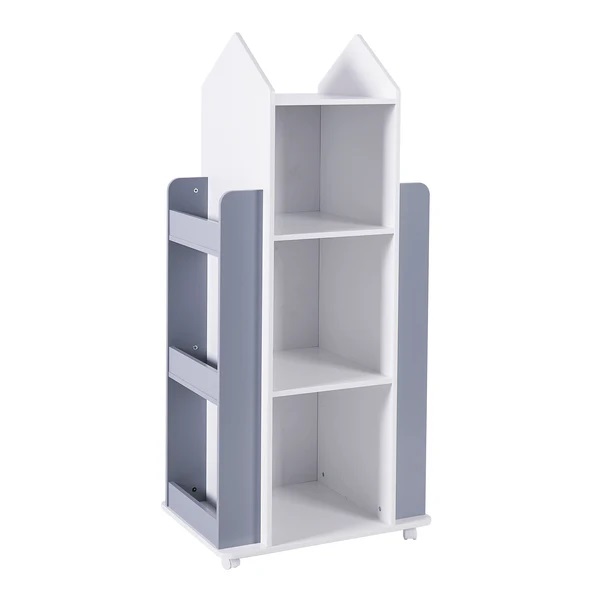 Organizator pentru jucarii si carti tip raft rotativ cu 4 nivele Ginger Home Rocket