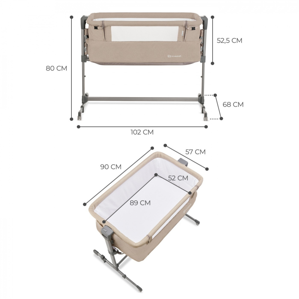 Patut co-sleeper Kinderkraft Neste-Up beige melange - 3 | YEO