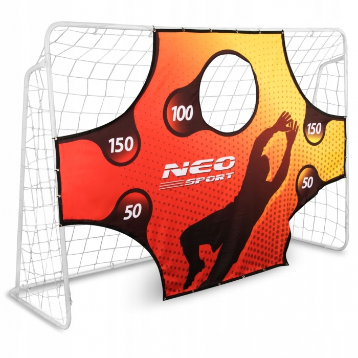 Poarta mare pentru fotbal Neo-Sport cu covoras numerotat 245x80x155 cm