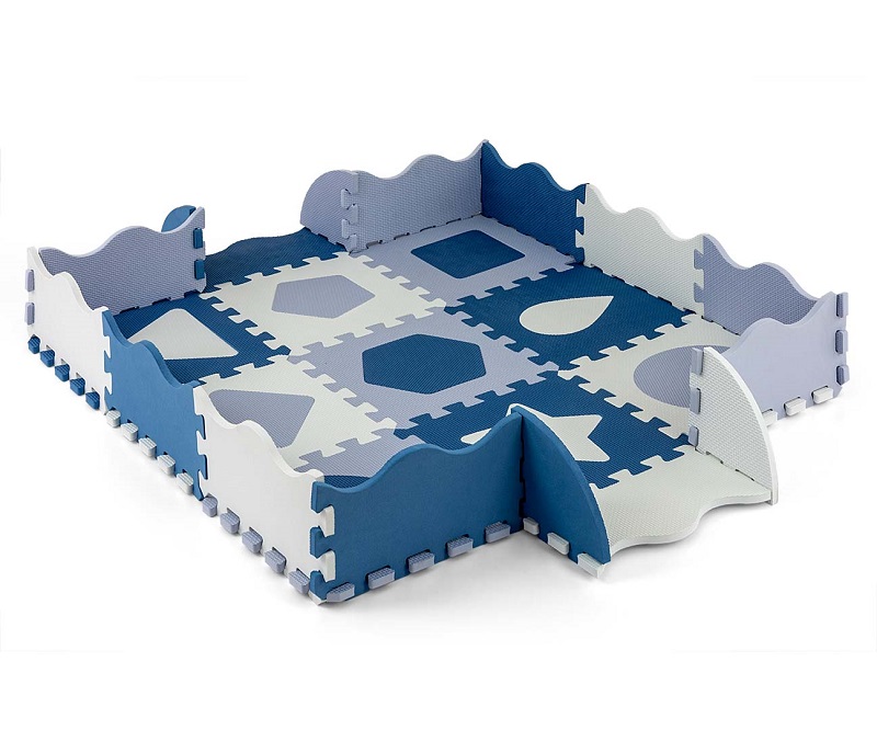 Covoras Puzzle din spuma cu 25 piese Jolly 3 Blue 118x118 cm