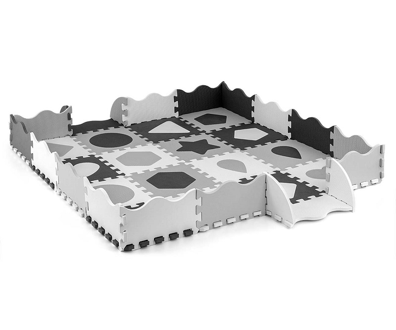 Covoras Puzzle din spuma cu 36 piese Jolly 4 Grey 148x148 cm