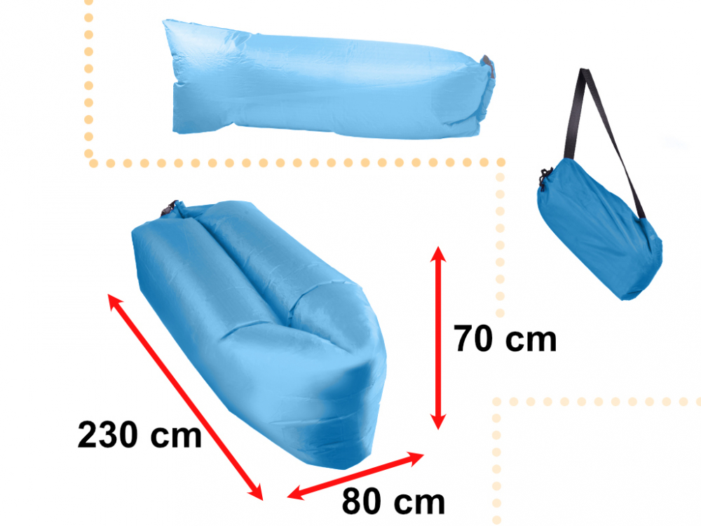 Saltea gonflabila tip Lazy Bag 230 x 70cm Blue - 2 | YEO