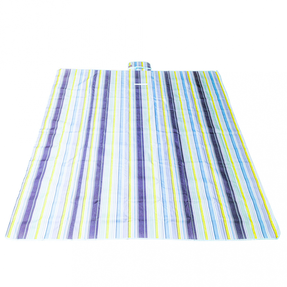 Saltea impermeabila de plaja sau picnic 200 x 200 cm Blue Strips - 3 | YEO