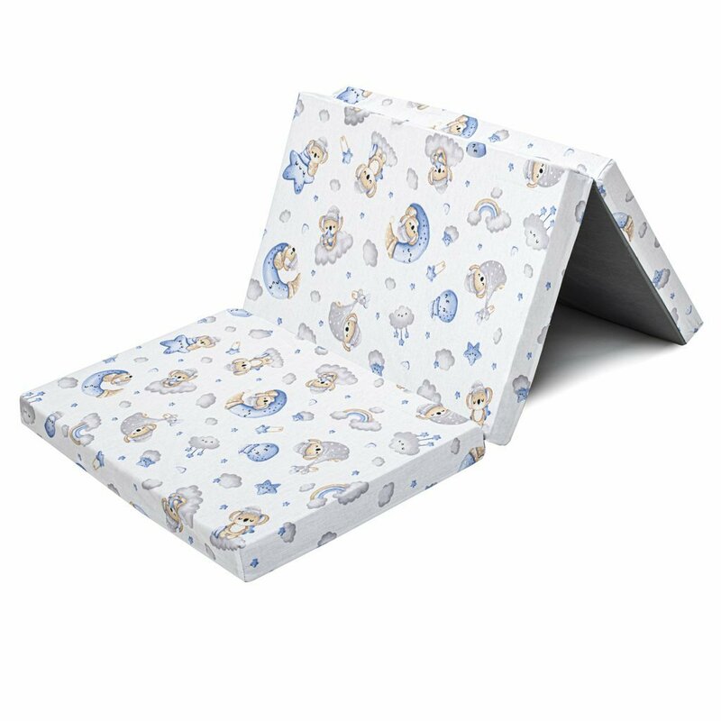 Salteluta pliabila New Baby standard pentru patut din spuma 120x60x5 cm 0 luni+ Koala Blue