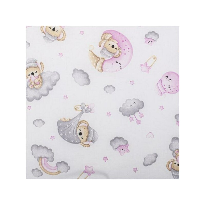 Salteluta pliabila New Baby standard pentru patut din spuma 120x60x5 cm Koala Pink - 3